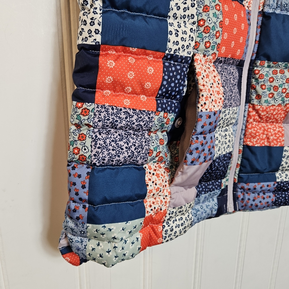 Lands’ End Down Patchwork Puffer Vest M Women’s Q… - image 5